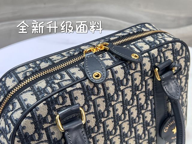 Dior original jacquard large d-vibe bowling bag M1341 blue