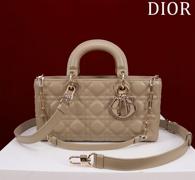 Dior original lambskin medium lady D-Joy bag M0540 apricot