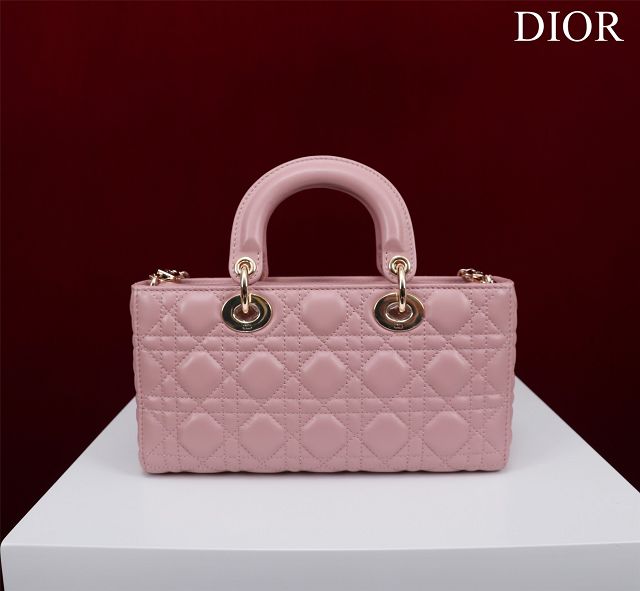 Dior original lambskin medium lady D-Joy bag M0540 pink