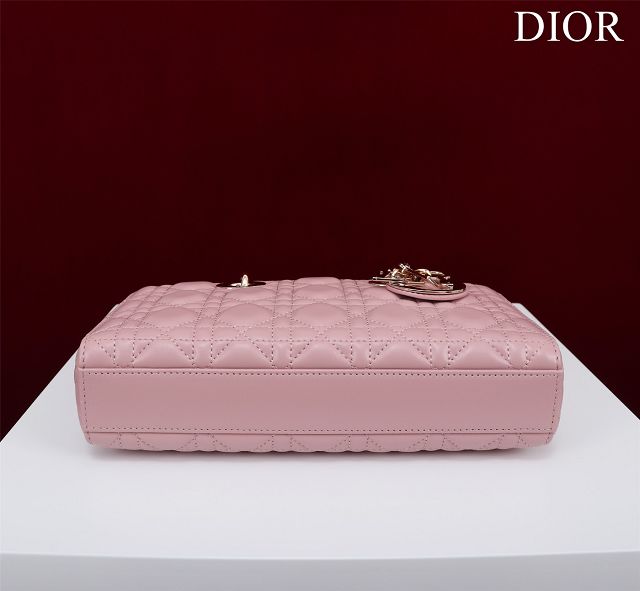 Dior original lambskin medium lady D-Joy bag M0540 pink