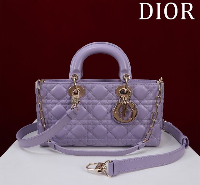 Dior original lambskin medium lady D-Joy bag M0540 purple
