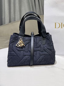 Dior original denim small toujours vertical tote bag M2835-2 blue