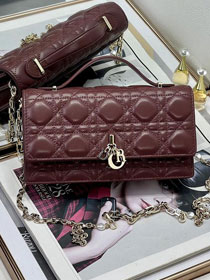 Dior original lambskin my dior mini bag S0980 bordeaux