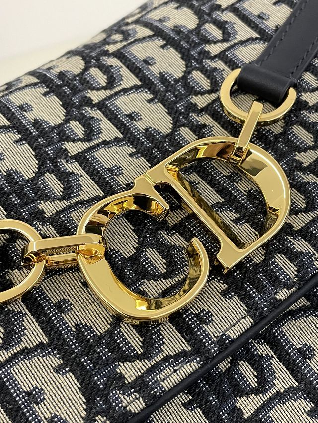 Dior original cotton besace shoulder bag S9219 blue