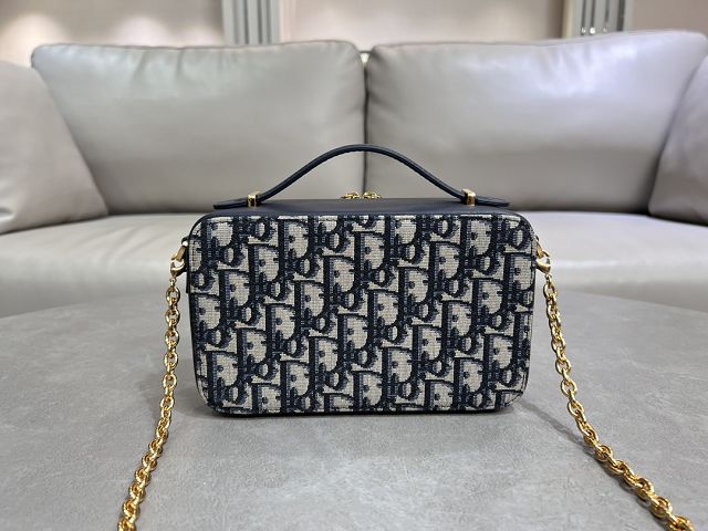 Dior original cotton montaigne east-west bag S2378 blue