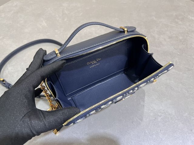 Dior original cotton montaigne east-west bag S2378 blue