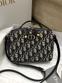 Dior original cotton small camera bag S2377 blue