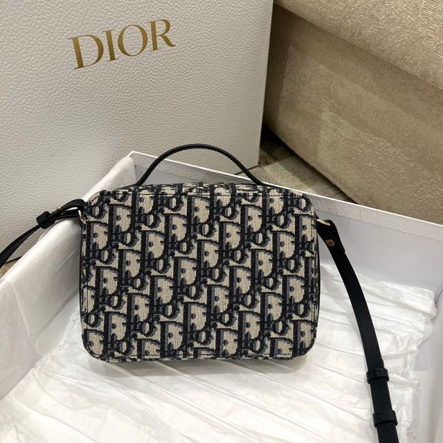 Dior original cotton small camera bag S2377 blue