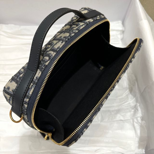 Dior original cotton small camera bag S2377 blue