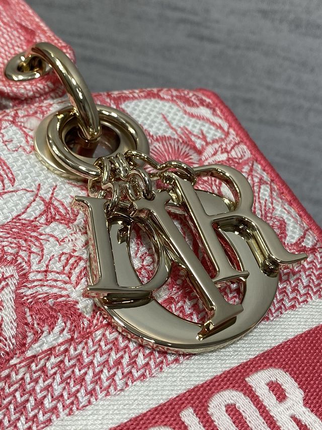 Dior original cotton medium lady bag M0565 pink