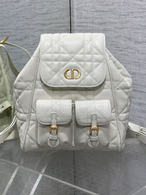 Dior original lambskin medium caro backpack M6301 white