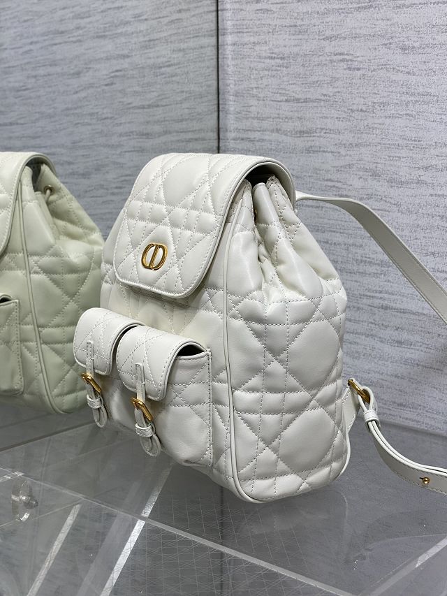 Dior original lambskin medium caro backpack M6301 white