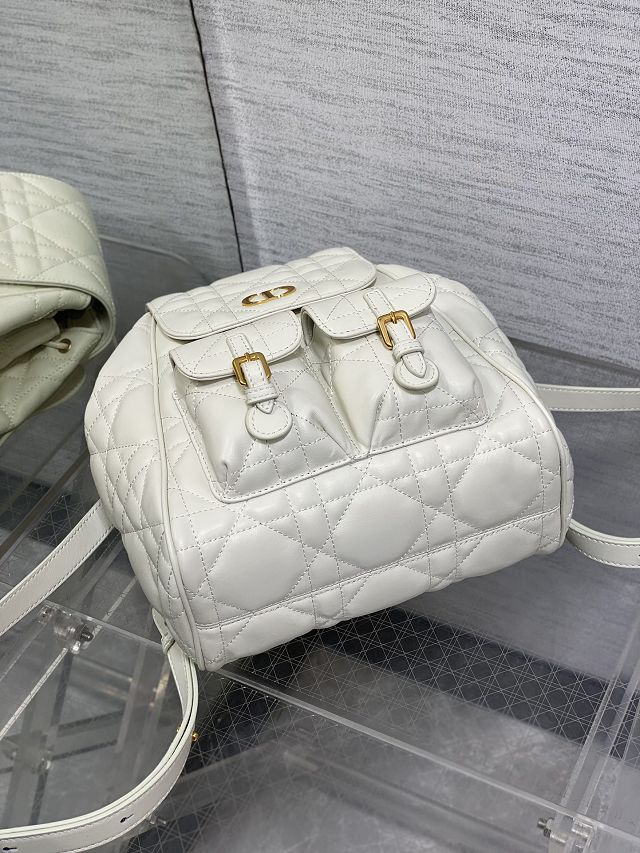 Dior original lambskin medium caro backpack M6301 white