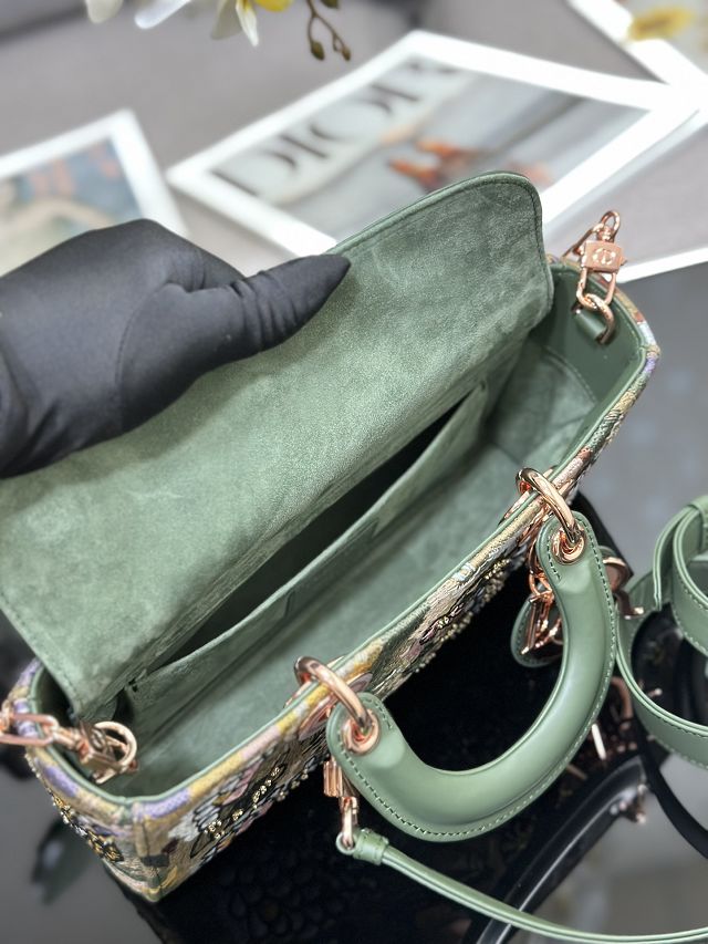 Dior original lambskin medium lady D-Joy bag M0540 green