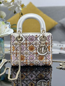 Dior original lambskin mini lady bag M0505 