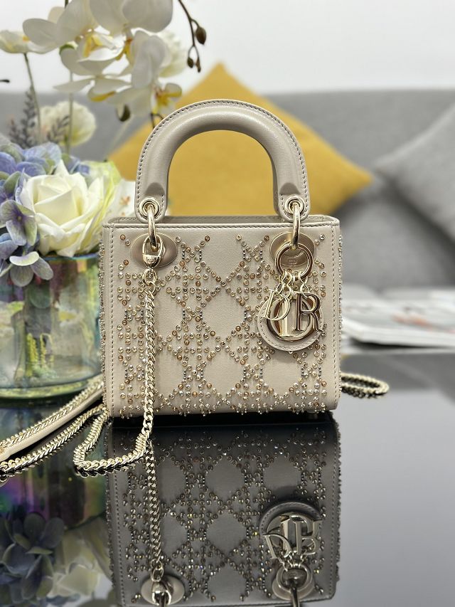 Dior original lambskin mini lady bag M0505 