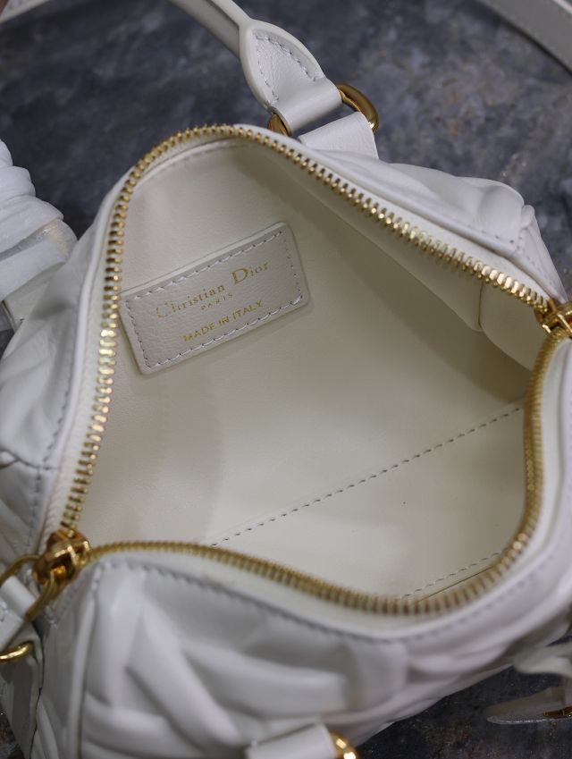 Dior original calfskin groove 17 nano bag S4000-2 white