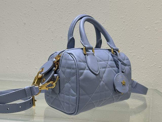 Dior original calfskin groove 20 bag M1364 light blue