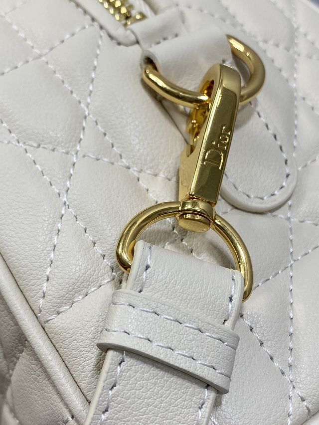 Dior original calfskin groove 20 bag M1364 white