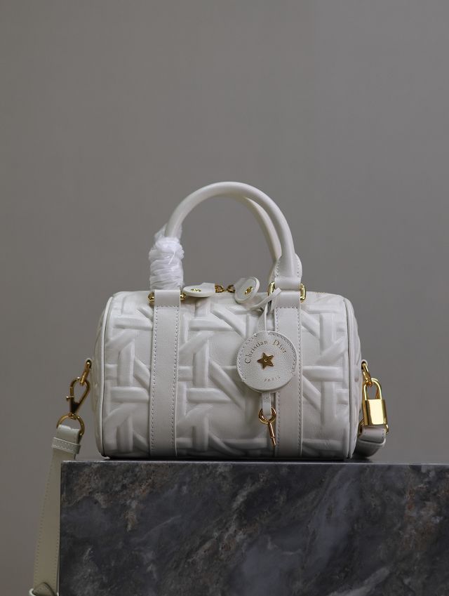 Dior original calfskin groove 20 bag M1364-2 white