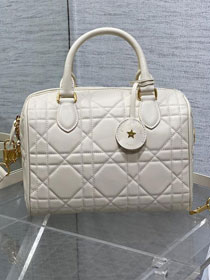 Dior original calfskin groove 25 bag M1365 white