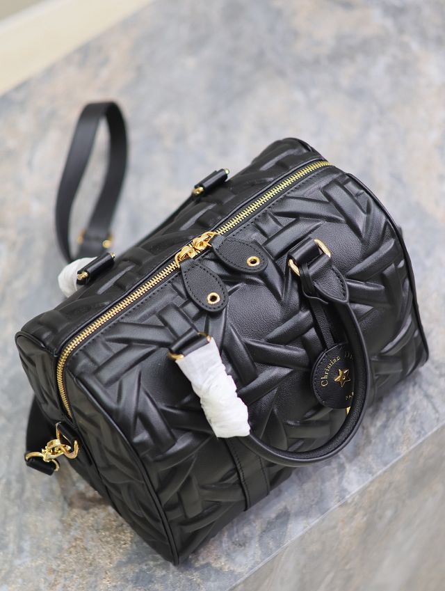 Dior original calfskin groove 25 bag M1365-2 black