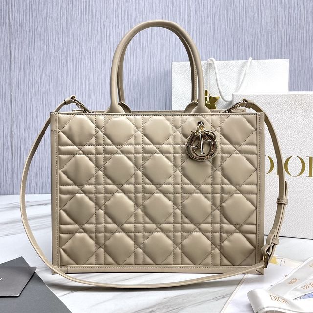 Dior original calfskin medium book tote bag M1324 beige