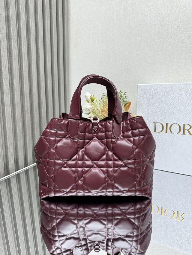 Dior original calfskin medium toujours bag M2821 bordeaux