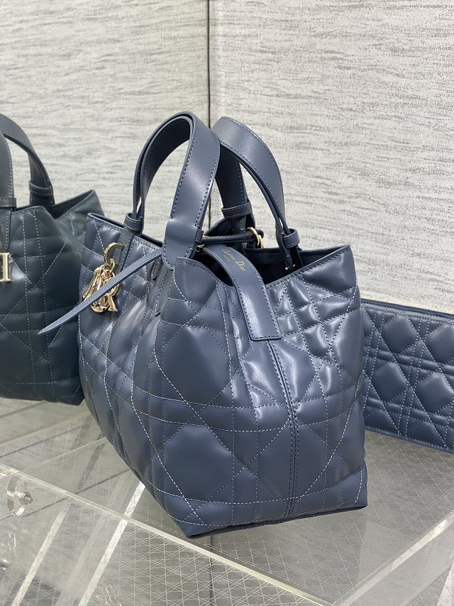 Dior original calfskin medium toujours bag M2821 dark blue