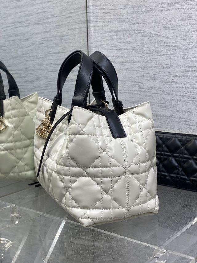 Dior original calfskin medium toujours bag M2821 white&black