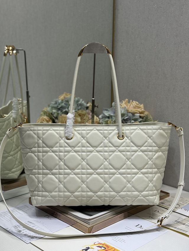 Dior original lambskin large toujours tote bag M1167 white