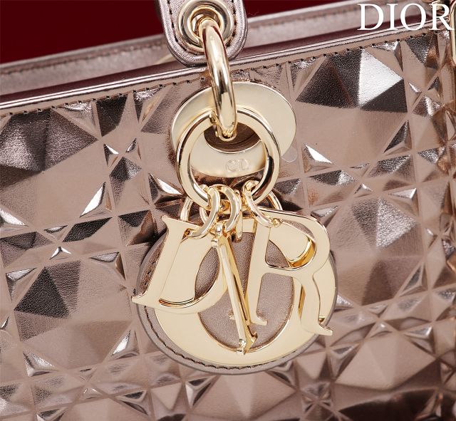 Dior original calfskin medium lady D-Joy bag M0540 brozen