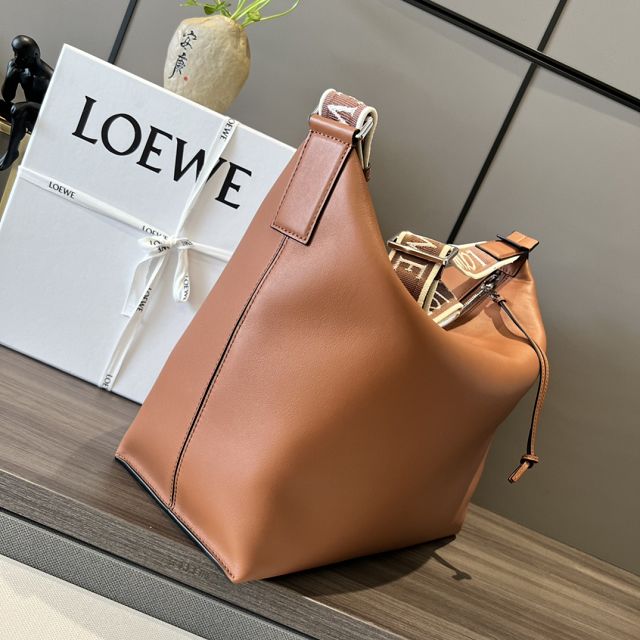 Loewe original calfskin cubi crossbody bag B906K70 brown