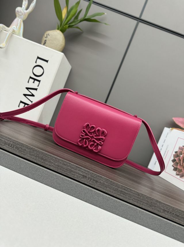 Loewe original calfskin mini goya shoulder bag A896W55 rose red