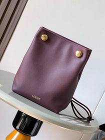 Loewe original calfskin pebble pouch BS01748 burgundy