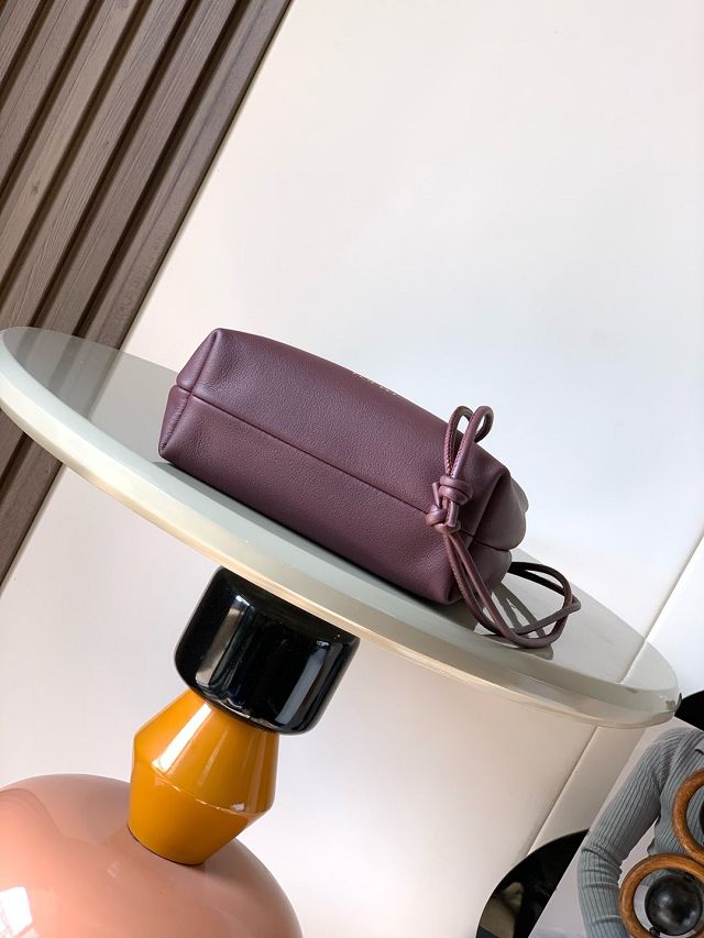 Loewe original calfskin pebble pouch BS01748 burgundy
