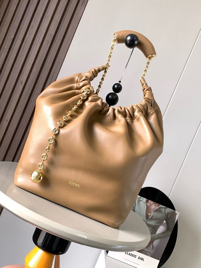 Loewe original lambskin medium squeeze bag A914Q37 sahara