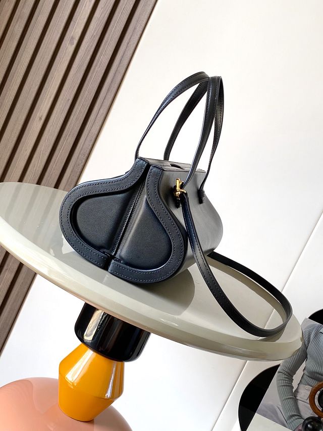 Loewe original calfskin clasp top handle bag A896W42 black