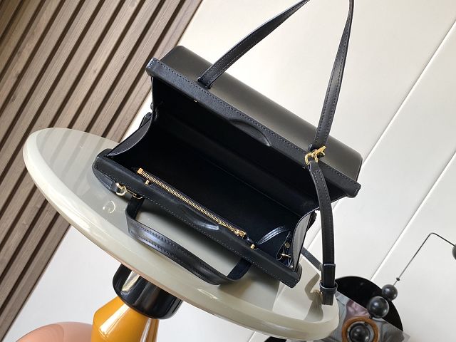 Loewe original calfskin clasp top handle bag A896W42 black