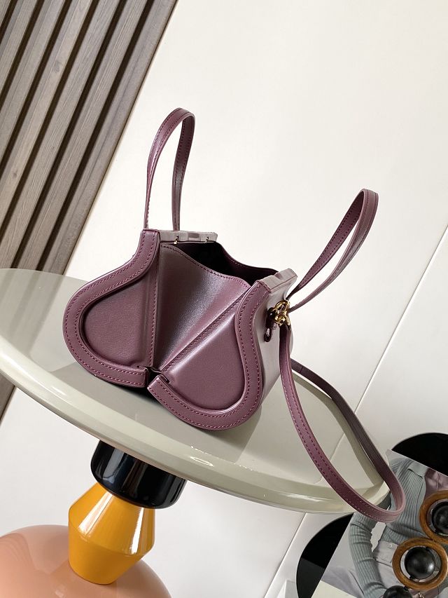 Loewe original calfskin clasp top handle bag A896W42 bordeaux