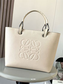 Loewe original calfskin medium anagram tote bag A223T41 white