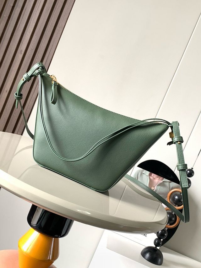 Loewe original calfskin mini hammock hobo bag A538G13 green
