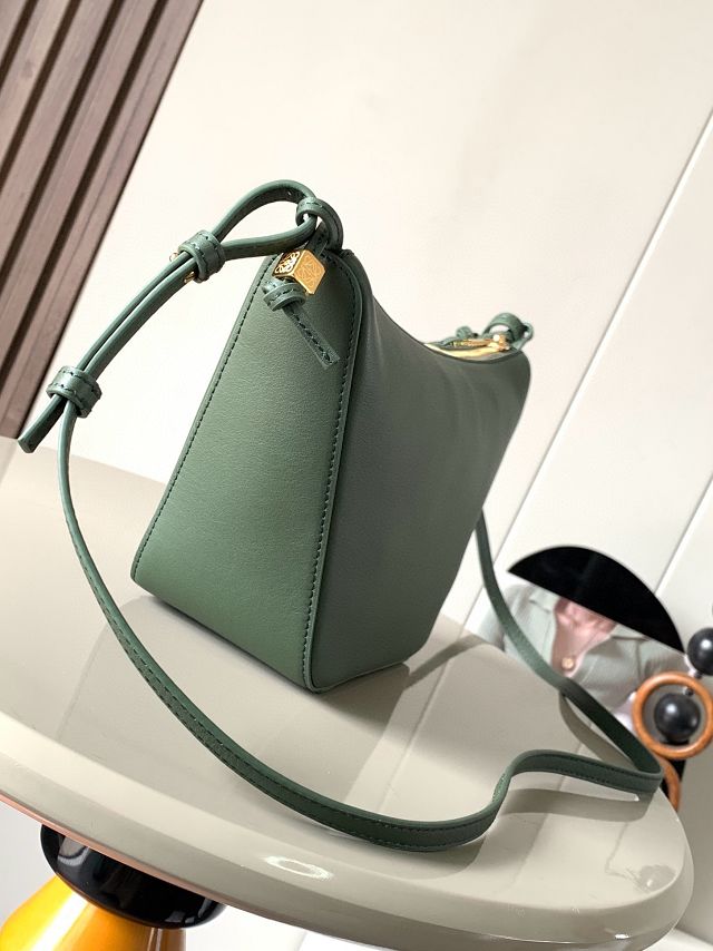Loewe original calfskin mini hammock hobo bag A538G13 green