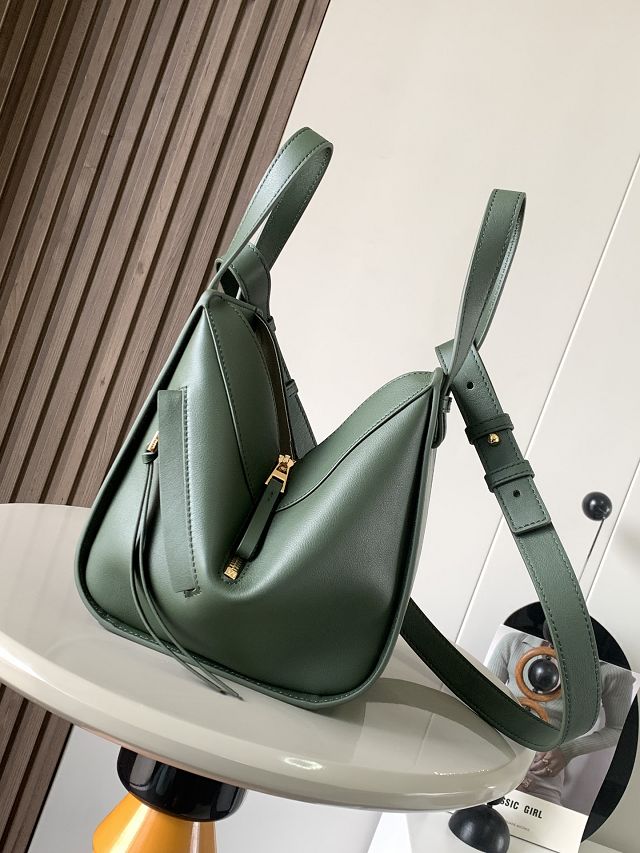 Loewe original calfskin small hammock bag A538H13 dark green
