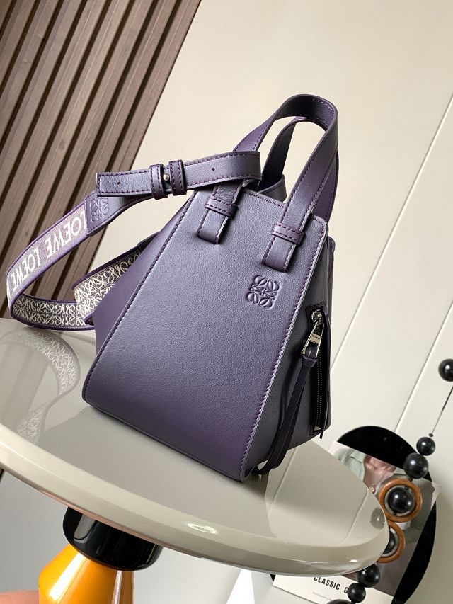Loewe original calfskin small hammock bag A538H13 dark purple