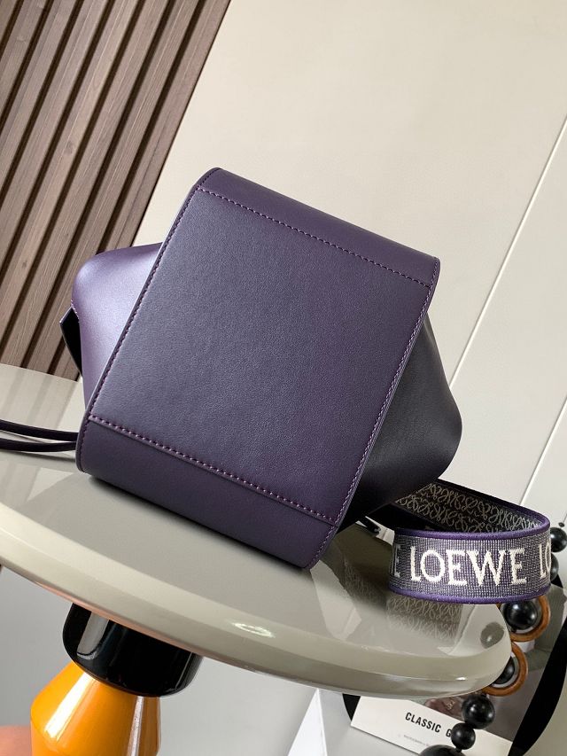 Loewe original calfskin small hammock bag A538H13 dark purple