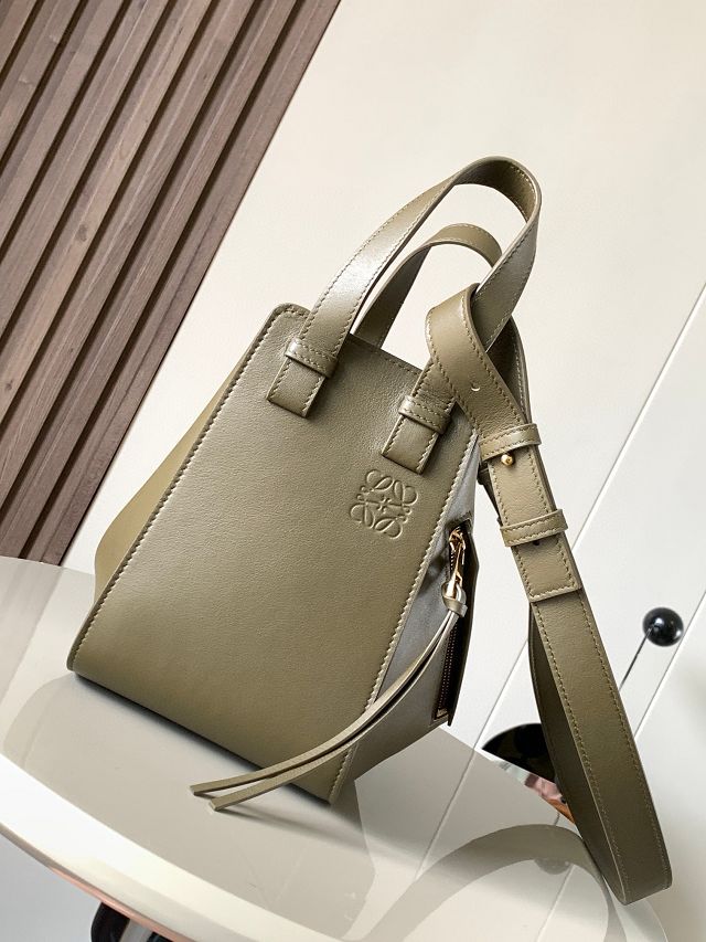 Loewe original calfskin small hammock bag A538H13 khaki green