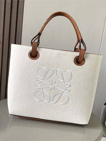 Loewe original cotton medium anagram tote bag A223T41 white