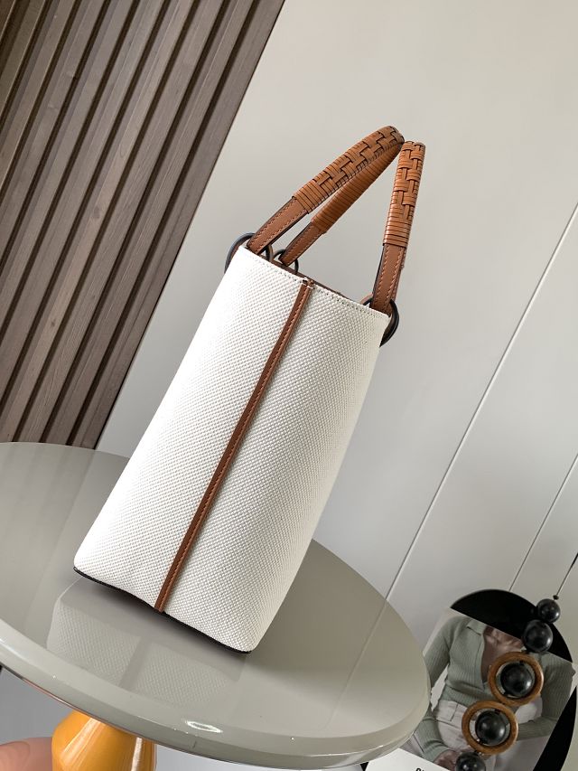 Loewe original cotton medium anagram tote bag A223T41 white