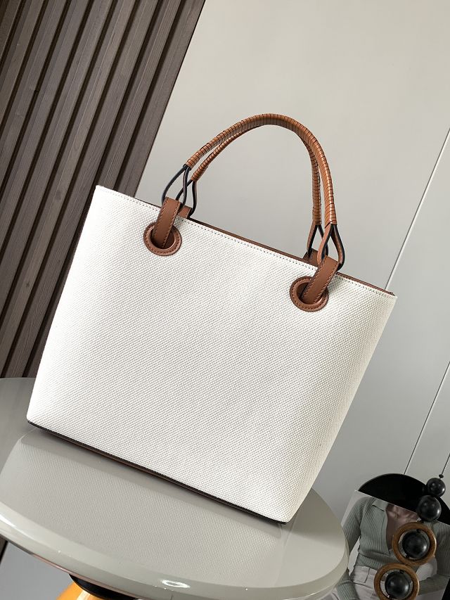 Loewe original cotton medium anagram tote bag A223T41 white